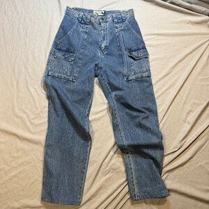 Eddie Bauer Men’s Vintage 90s Y2K Cargo Jeans Denim Pockets Street Wear Size 31